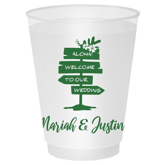 Aloha Welcome To Our Wedding Shatterproof Cups